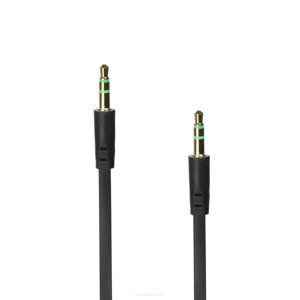 Kábel Flat AUX 3,5mm Jack black in BOX 1m