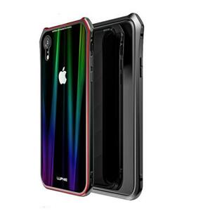 Luphie Aurora Snaps Magnetic Aluminium Hard Case Glass Black/Red pro iPhone XR