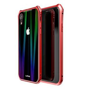 Luphie Aurora Snaps Magnetic Aluminium Hard Case Glass Red/Black pro iPhone XR