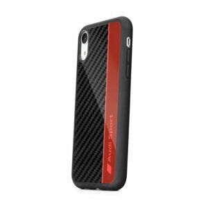 Plastové puzdro Audi Carbon Fibre pre Apple iPhone Xs Max červené