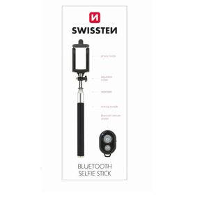 Selfie tyč Swissten Bluetooth čierna