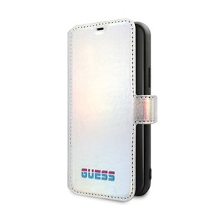 GUFLBKN58BLD Guess Iridescent Book Pouzdro pro iPhone 11 Pro Silver (EU Blister)