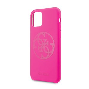 GUHCN65LS4GFU Guess 4G Silicone Tone Zadní Kryt pro iPhone 11 Pro Max Fuschia (EU Blister)