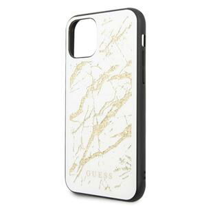 GUHCN65MGGWH Guess Marble Glass Zadní Kryt pro iPhone 11 Pro Max White (EU Blister)