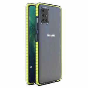 Silikónové puzdro Spring Clear TPU pre Samsung Galaxy A51 žlté