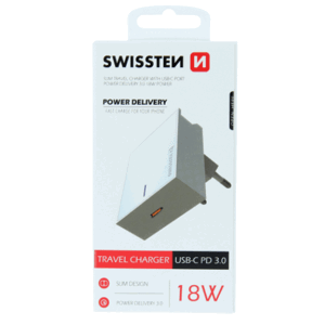 Nabíjací adaptér Swissten USB-C Power Delivery 18W biely