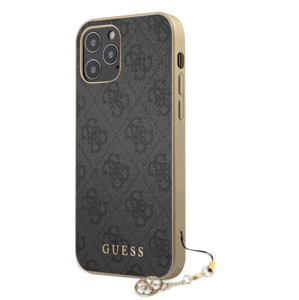 Puzdro Guess GUHCP12MGF4GGR na Apple iPhone 12/12 Pro 4G Charms sivé