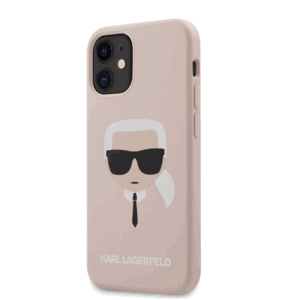 KLHCP12SSLKHLP Karl Lagerfeld Head Silicone Cover for iPhone 12 mini 5.4 Light Pink
