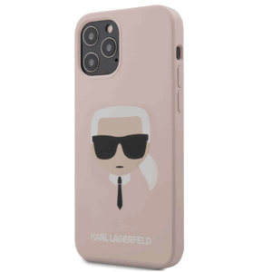 KLHCP12MSLKHLP Karl Lagerfeld Head Silicone Cover for iPhone 12/12 Pro 6.1 Light Pink