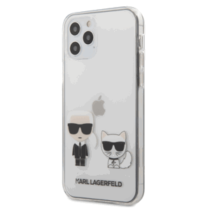 Puzdro Karl Lagerfeld KLHCP12MCKTR na Apple iPhone 12/12 Pro PC/TPU Karl &Choupette transparentné