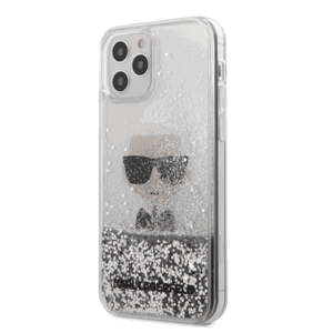 KLHCP12MGLIKSL Karl Lagerfeld Liquid Glitter Iconic Cover for iPhone 12/12 Pro 6.1 Silver