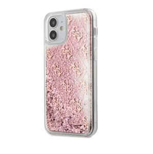 GUHCP12SLG4GSPG Guess 4G Liquid Glitter Zadní Kryt pro iPhone 12 mini 5.4 Pink