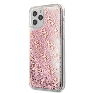 Puzdro Guess GUHCP12MLG4GSPI na Apple iPhone 12/12 Pro 4G Liquid Glitter ružové