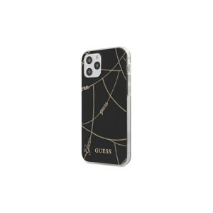 Puzdro Guess GUHCP12SPCUCHBK na Apple iPhone 12 mini Gold Chain Collection čierne