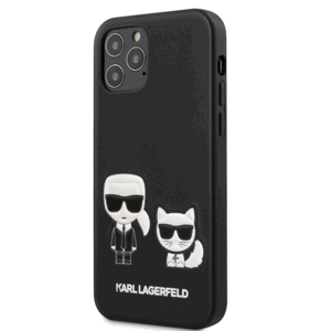 Puzdro Karl Lagerfeld KLHCP12MPCUSKCBK na Apple iPhone 12/12 Pro PU Karl &  Choupette čierne