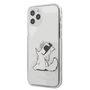 Puzdro Karl Lagerfeld KLHCP12MCFNRC na Apple iPhone 12/12 Pro PC/TPU Choupette Eat transparentné