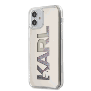 KLHCP12SKLMLGR Karl Lagerfeld Liquid Glitter Multi Mirror Cover for iPhone 12 mini 5.4 Silver