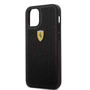 Puzdro Ferrari FESPEHCP12SBK na Apple iPhone 12 mini On Track Perforated čierne