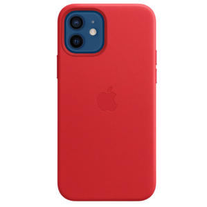 Kožené puzdro Apple na Apple iPhone 12 Pro Max Leather MagSafe červené hnedé červené