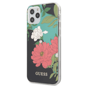 Puzdro Guess GUHCP12SIMLFL01 na Apple iPhone 12 mini PC/TPU Flower N.1 čierne