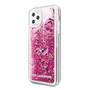 Silikónové puzdro na Apple iPhone 11 Pro Max KLHCN65ROPI Karl Lagerfeld Glitter ružové