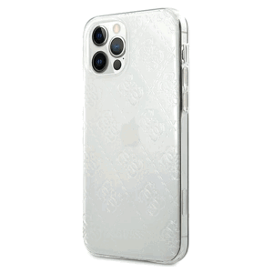 Silikónové puzdro Guess na Apple iPhone 12 /12 Pro 6,1 GUHCP12M3D4GTR transparentné 4G 3D Pattern Collection