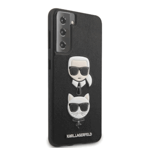 Puzdro Karl Lagerfeld KLHCS21MSAKICKCBK na Samsung Galaxy S21 Plus 5G Saffiano K&C Heads čierne