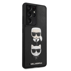 Puzdro Karl Lagerfeld KLHCS21LSAKICKCBK na Samsung Galaxy S21 Ultra 5G Saffiano K&C Heads čierne