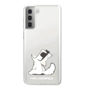 Puzdro Karl Lagerfeld KLHCS21MCFNRC na Samsung Galaxy S21 Plus 5G PC/TPU Choupette Eats transparentné