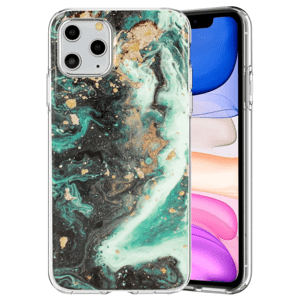 Silikónové puzdro na Samsung Galaxy A21s A217 Marble Glitter zelené (vzor 4)