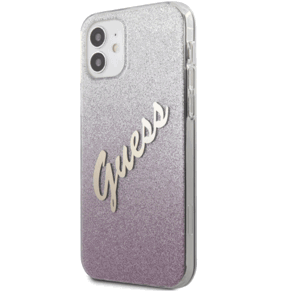 Plastové puzdro Guess na Apple iPhone 12 mini GUHCP12SPCUGLSPI Vintage ružové