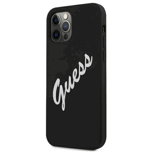 Puzdro Guess GUHCP12LLSVSBW na Apple iPhone 12 Pro Max Guess Vintage White Script čierne