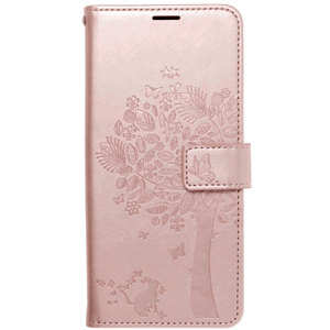 Diárové puzdro na na Samsung Galaxy S21 Ultra 5G Forcell MEZZO tree ružovo zlaté