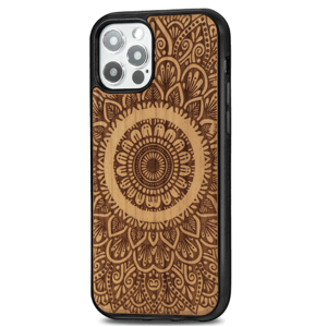 Plastové puzdro na Apple iPhone 12/12 Pro Wood Mandala čerešňové drevo