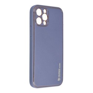 Plastové puzdro na Apple iPhone 12 Pro Forcell LEATHER modré