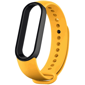 Silikonový náramok pre Xiaomi Mi Band 5/6 Black/Yellow (Bulk)