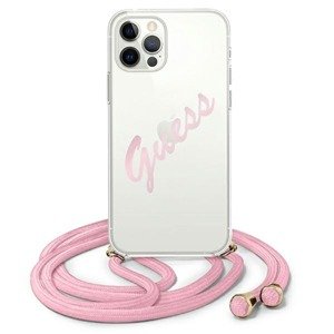 Puzdro Guess GUHCP12LCRTVSPI na Apple iPhone 12 Pro Max Script Vintage ružové