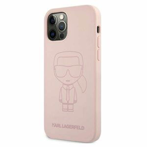 Puzdro na Apple iPhone 12 Mini Karl Lagerfeld KLHCP12SSILTTPI Iconic Outline ružové