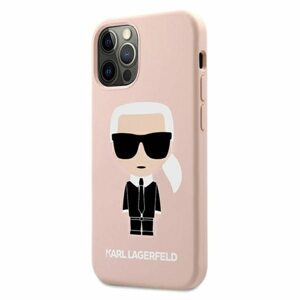 Puzdro na Apple iPhone 12 Mini Karl Lagerfeld KLHCP12SSLFKPI Iconic ružové