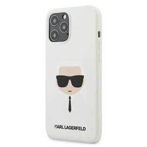 Puzdro na Apple iPhone 12 Mini Karl Lagerfeld KLHCP12SSLKHWH Karl's Head biele