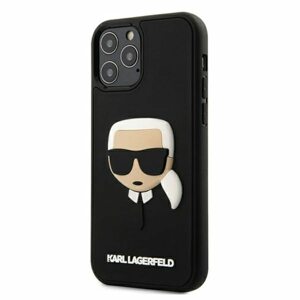 Puzdro na Samsung Galaxy S21 Plus 5G Karl Lagerfeld KLHCS21MKH3DBK 3D Rubber Karl`s Head čierne