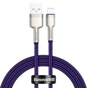 Dátový kábel Baseus Cafule Metal USB - Lightning  2,4A 1,0 m fialový