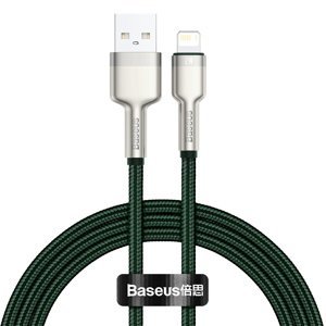 Dátový kábel Baseus Cafule Metal USB - Lightning  2,4A 1,0 m zelený