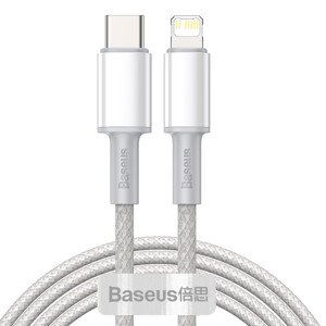 Dátový kábel Baseus High Density PD USB-C - Lightning 2,0 m 20W biely