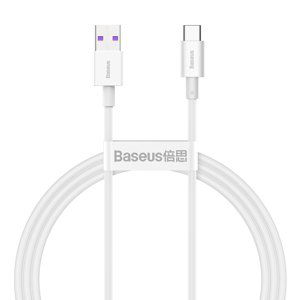 Dátový kábel Baseus Superior USB - USB-C 1,0 m 66W biely