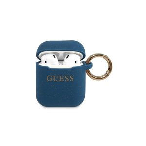 Puzdro Guess na Apple AirPods 1/2 GUACCSILGLBL modré