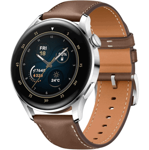 Smart hodinky Huawei Watch 3 s hnedým koženým náramkom