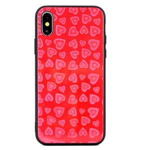 Plastové puzdro na Samsung Galaxy S10 Glass Hearts Beline červené