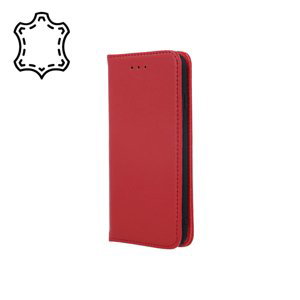 Kožené diárové puzdro na Samsung Galaxy A12/M12 Genuine Smart Pro červené
