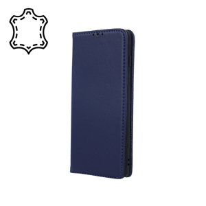 Kožené diárové puzdro na Xiaomi Redmi 9T/Poco M3 Genuine Smart Pro modré